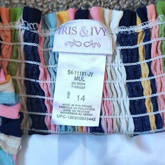 Iris & Ivy Size 14 100% Polyester Colorful Striped Halter Neckline Jumpsuit - Picture 8 of 9